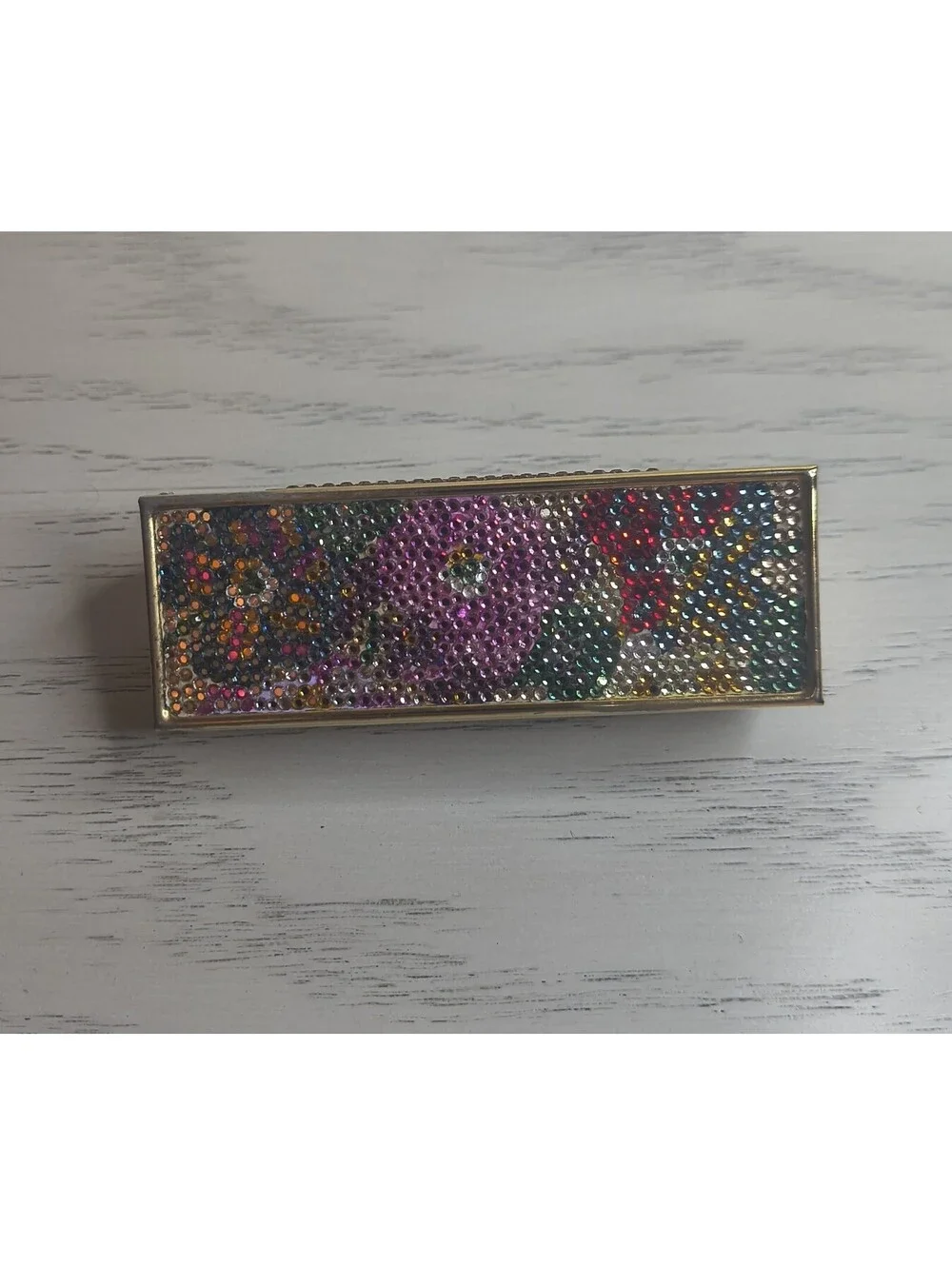 RARE Judith Leiber Swarovski Roses Floral Crystal Lipstick Case